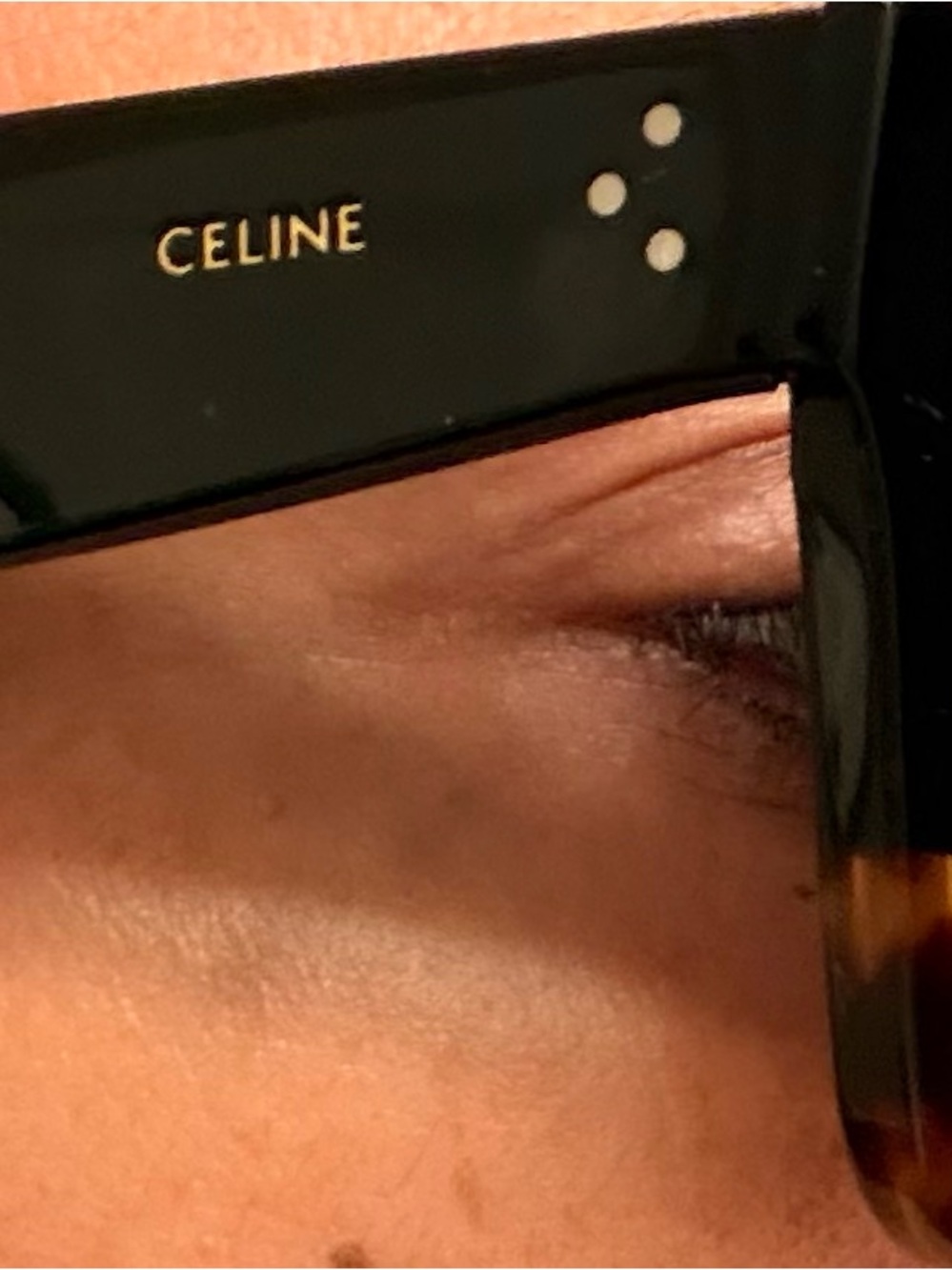 Celine Black and Tortoiseshell Square Sunglasses - Picture 3 of 9